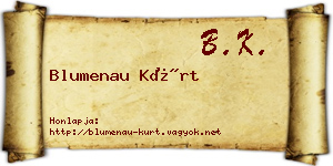 Blumenau Kürt névjegykártya